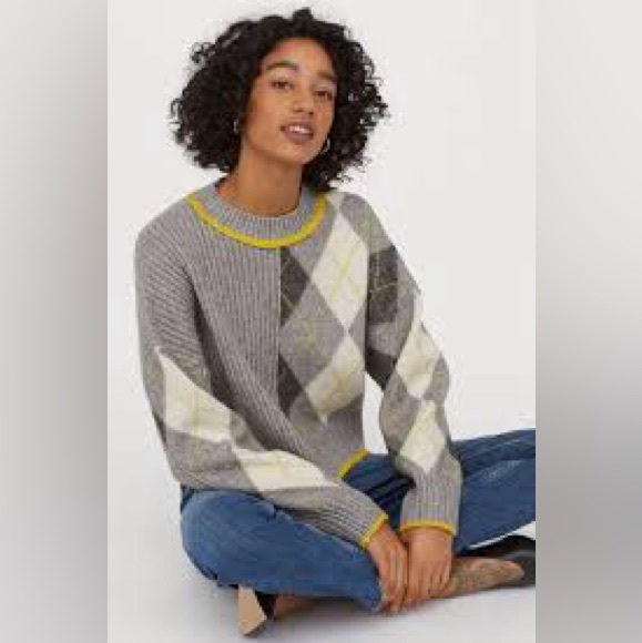 {Pringle Of Scotland X H&M} Argyle Ribbed Sweater - Sz M - Picture 1 of 12